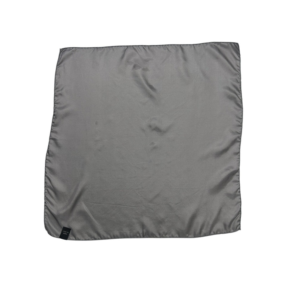Italian Silk Scarf Gray 20" Square Made in Italy Minimalist Quiet Luxury Classic
